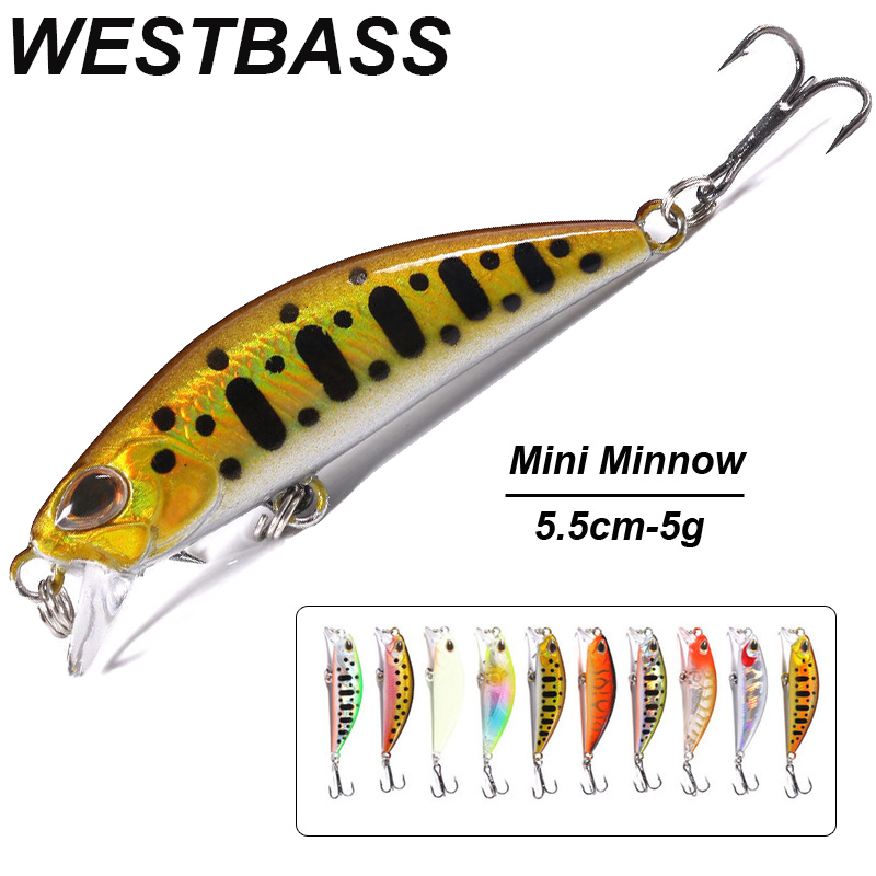 Fishing Lure Crankbait - West低音-マイクロミノールアー,シンキングフィッシュベイト,人工ベイト,ウォブラー,ジャークベイト,55mm-5g