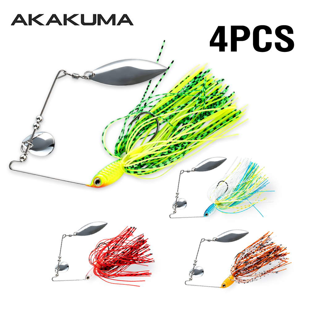 Fishing Lure Blade Bait - 4個入り 18g スピナーベイト フィッシングルアー ダブルブレード ウィードレスジグ