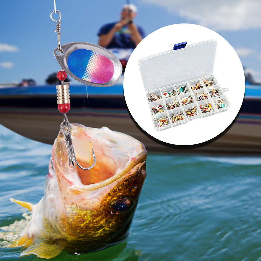 30個入りメタルスプーンスピナーフィッシングルアー、トレブル - Fishing Lure Crankbait のレビューと価格