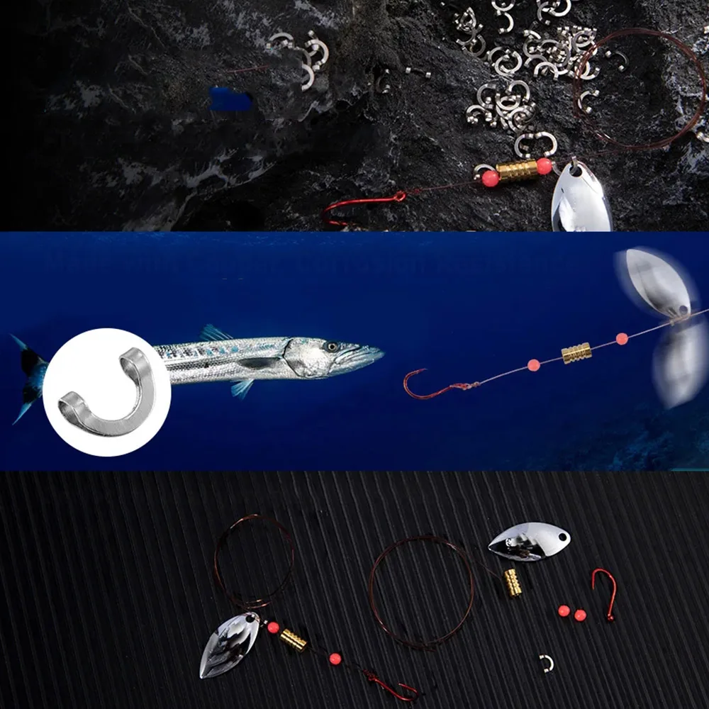 U字型固定ステンレス鋼クリップ、スピナーベイトクリップ、釣り - Fishing Lure Spinner のレビューと価格